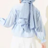 Belted Gathered Short Shirt all'ingrosso shirt view 3 - Hicabistan fabbrica Turchia
