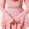 Belted Chiffon Evening Dress Powder Pink wholesale dress view 4 - Hicabistan Turkey factory