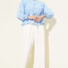 Belted Ankle-Elastic Short Shirt Blue - Afbeelding 2