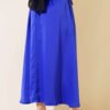 Belted Pleated Satin Skirt بالجملة skirt view 3 - Hicabistan مصنع تركيا