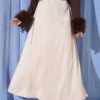 Zippered Satin Skirt Beige
