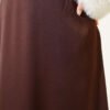 Zippered Satin Skirt Brown بالجملة skirt view 4 - Hicabistan مصنع تركيا