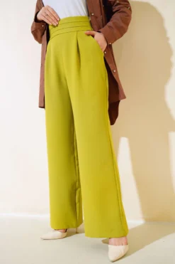 Alternative view of High-Waisted Triple-Layer Wide-Leg Trousers