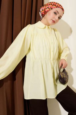 Shirt with Elastic Waist Detail Yellow