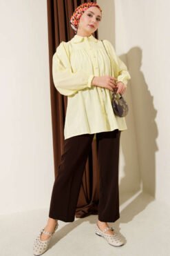 Vista alternativa de Shirt with Elastic Waist Detail Yellow