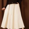 Elastic Waist Pocket Gabardine Skirt Beige wholesale skirt - Hicabistan Turkey factory