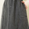 Elastic Waist Pocket Denim Skirt بالجملة skirt view 4 - Hicabistan مصنع تركيا
