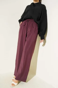 Elastic Waist Pocket Modal Trousers
