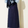 Elastic Waist Floral Lace Skirt Navy Blue بالجملة skirt view 3 - Hicabistan مصنع تركيا