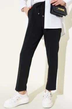 Alternative view of Elastic Waist Slim Fit Trousers Black