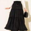 Elastic Waist Bow Skirt Black