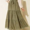 Elastic Waist Tiered Skirt wholesale skirt - Hicabistan Turkey factory