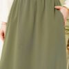Elastic Waistband Pocket Skirt Khaki wholesale skirt view 4 - Hicabistan Turkey factory