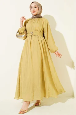 Elastic Waist Flared Dress