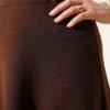 Elastic Waist Flared Basic Skirt Brown wholesale skirt view 4 - Hicabistan Turkey factory