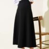 Elastic Waist Flared Basic Skirt Black - Afbeelding 3