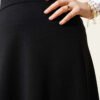 Elastic Waist Flared Basic Skirt Black - Afbeelding 4