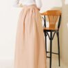 Elastic Waist Flared Skirt Camel بالجملة skirt view 3 - Hicabistan مصنع تركيا