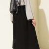 Elastic Waist Flared Parachute Skirt Black wholesale skirt view 3 - Hicabistan Turkey factory