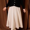 Elastic Waist Flared Scuba Skirt Mink en gros skirt - Hicabistan usine Turquie