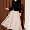Elastic Waist Flared Scuba Skirt Mink en gros skirt view 2 - Hicabistan usine Turquie