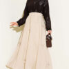 Elastic Waist Ribbon Detailed Skirt Beige بالجملة skirt view 2 - Hicabistan مصنع تركيا