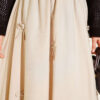 Elastic Waist Ribbon Detailed Skirt Beige بالجملة skirt view 4 - Hicabistan مصنع تركيا