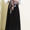 Elastic Waist Ribbon Detailed Skirt Black wholesale skirt view 3 - Hicabistan Turkey factory