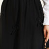 Elastic Waist Ribbon Detailed Skirt Black wholesale skirt view 4 - Hicabistan Turkey factory