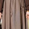 Elastic Waist Ribbon Detailed Skirt Mink groothandel skirt view 4 - Hicabistan Turkije fabriek