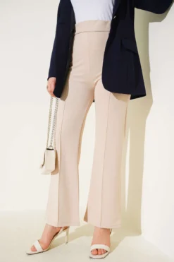 Alternative view of Elastic Waistband Loose Pants Beige