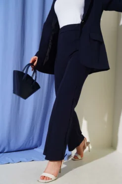 Alternative view of Elastic Waistband Loose Pants Navy Blue