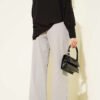 Elastic Waist Pleated Front Pants Grey all'ingrosso pants view 3 - Hicabistan fabbrica Turchia