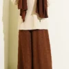 Elastic Waist Oversized Trousers Brown Großhandel pants view 3 - Hicabistan Türkei Fabrik