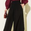 Elastic Waist Pants Skirt Black