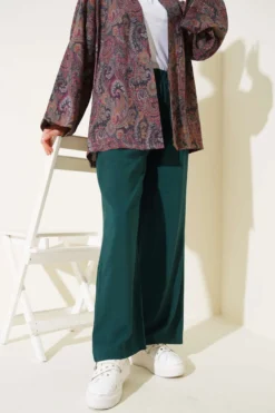 Elastic Waist Tencel Pants Emerald