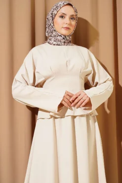 Alternative view of Belted Skirted Two-Piece Set Beige