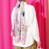 Belted Pleated Shirt White بالجملة shirt view 3 - Hicabistan مصنع تركيا