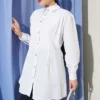 Belted Stone Button Shirt White