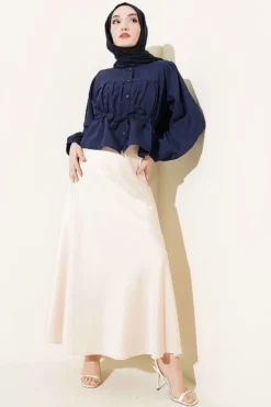 Alternative Ansicht von Belted Loose Short Shirt Navy Blue