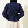Belted Loose Short Shirt Navy Blue Großhandel shirt view 3 - Hicabistan Türkei Fabrik