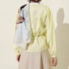 Belted Loose Short Shirt Yellow بالجملة shirt view 3 - Hicabistan مصنع تركيا