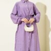 Belted Long Tunic Two-Piece Set Lilac wholesale clothing set view 2 - Hicabistan Turkey factory
