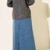 Five-Button Denim Skirt Blue بالجملة skirt view 3 - Hicabistan مصنع تركيا
