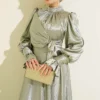 Ankle Ruffled Side-Tied Evening Dress بالجملة dress view 2 - Hicabistan مصنع تركيا