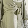 Ankle Ruffled Side-Tied Evening Dress بالجملة dress view 4 - Hicabistan مصنع تركيا