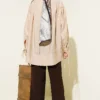 Belted Pleated Detail Oversized Shirt Beige wholesale shirt view 3 - Hicabistan Turkey factory