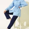 Cuff Elastic Lace Detail Shirt Baby Blue Großhandel shirt view 2 - Hicabistan Türkei Fabrik