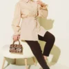 Cuff Elastic Lace Detail Shirt Beige en gros shirt view 2 - Hicabistan usine Turquie