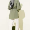 Cuff Elastic Lace Detail Shirt Khaki بالجملة shirt view 3 - Hicabistan مصنع تركيا